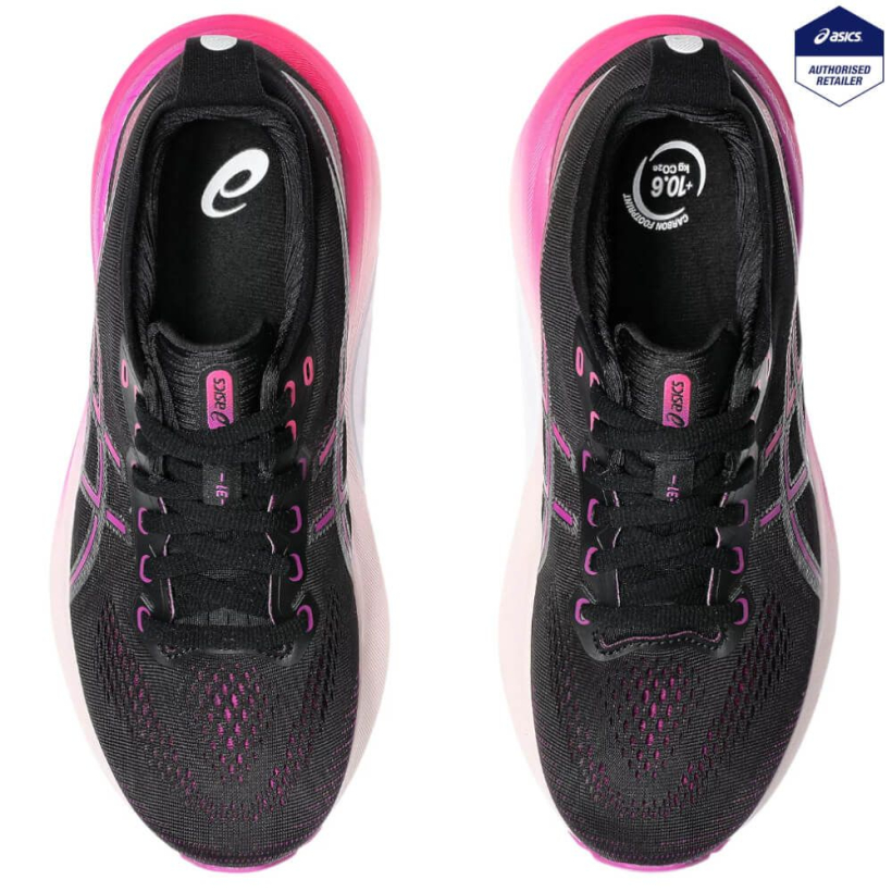 Asics gel kayano black and pink shop