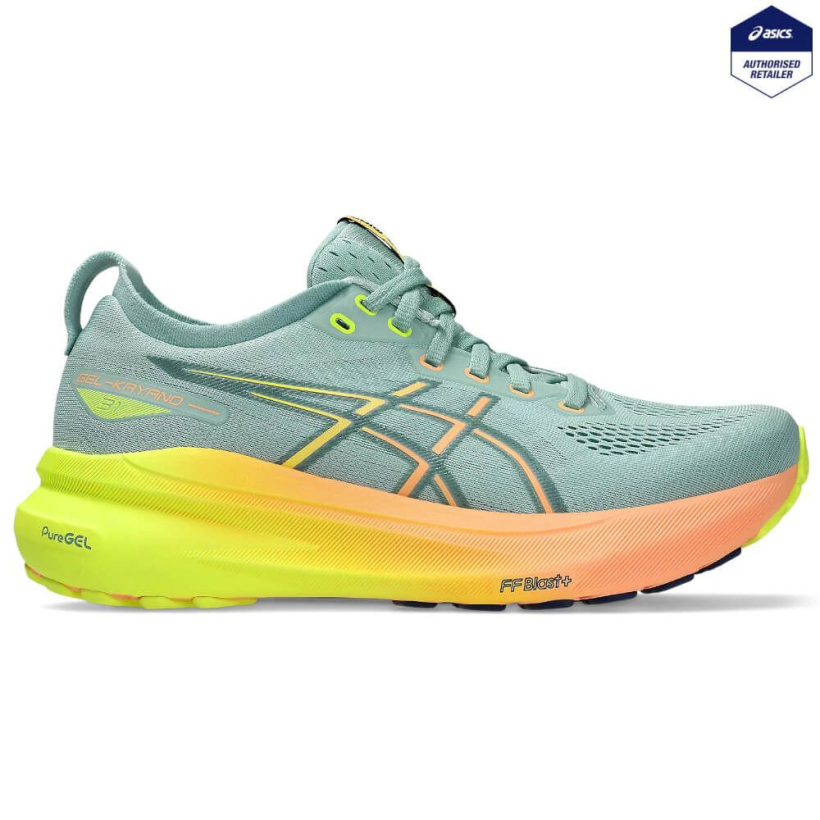 Asics Gel Kayano 31 Paris Light Celadon Safety Yellow