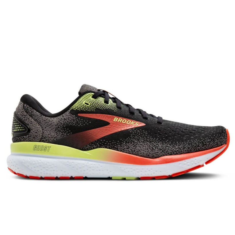 Brooks Ghost 16 Medium Black Mandarin Red Green 110418 1D 049 Sportkult