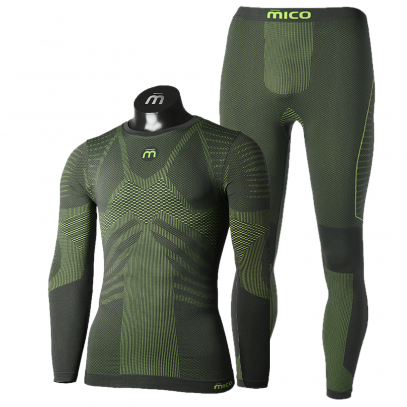Всесезонный комплект термобелья с полипропиленом Mico Extra Dry Skintech мужской (арт. IN01431 CM01433) - 048-зеленый