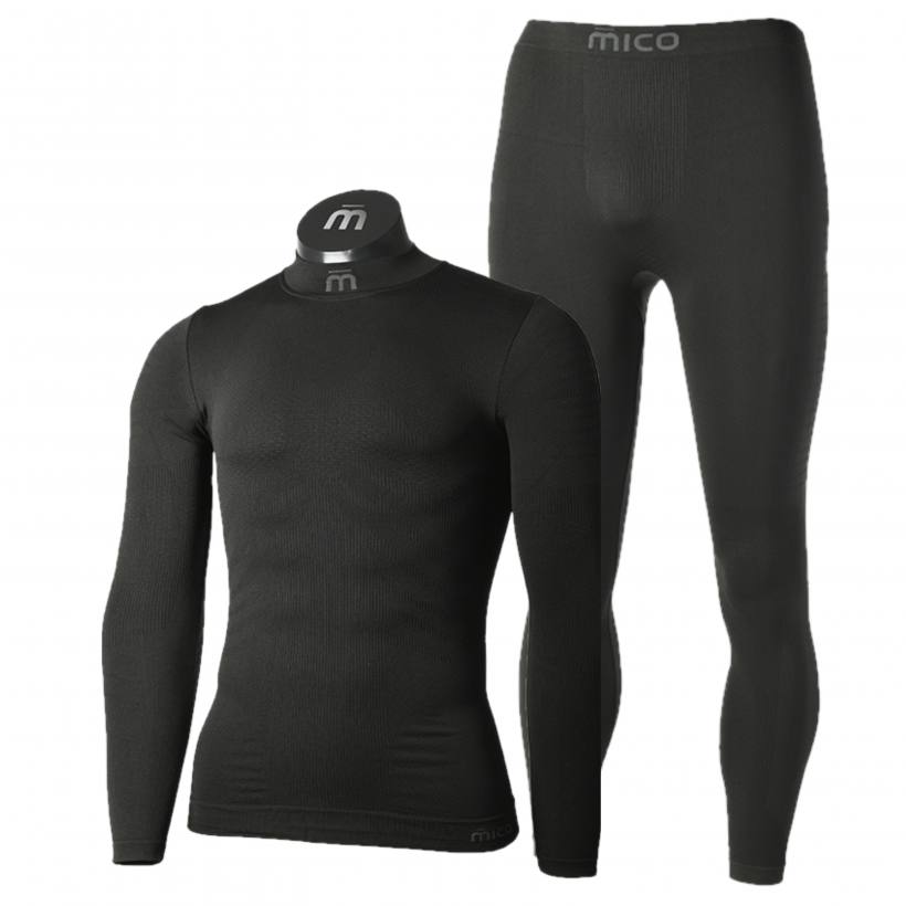 Термобелье комплект с полипропиленом для циклических видов спорта Mico Extra Dry Skintech мужской (арт. IN01432 CM01433) - 007-черный
