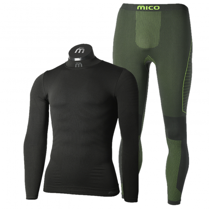Термобелье комплект с полипропиленом для циклических видов спорта Mico Extra Dry Skintech мужской (арт. IN01432 CM01433) - 002-черный