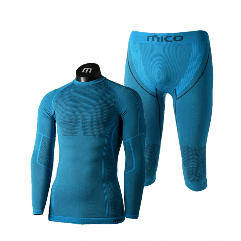 Термобелье комплект Mico Odor Zero XT2 Skintech мужской (арт. IN01450 CM01454) - 768-бирюзовый