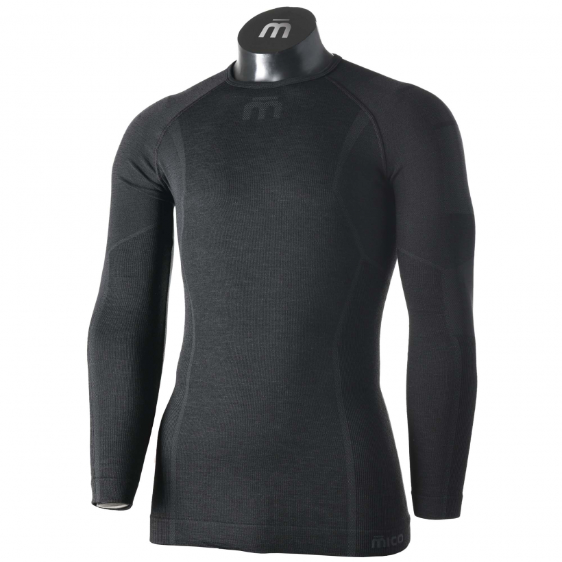 Термобелье рубашка Mico Superthermo Dualtech Merino Skintech мужская (арт. IN01760) - 007-черный
