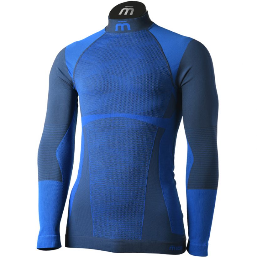 Термобелье рубашка с воротом Mico Warm Control Skintech мужская (арт. IN01851) - 047-серый
