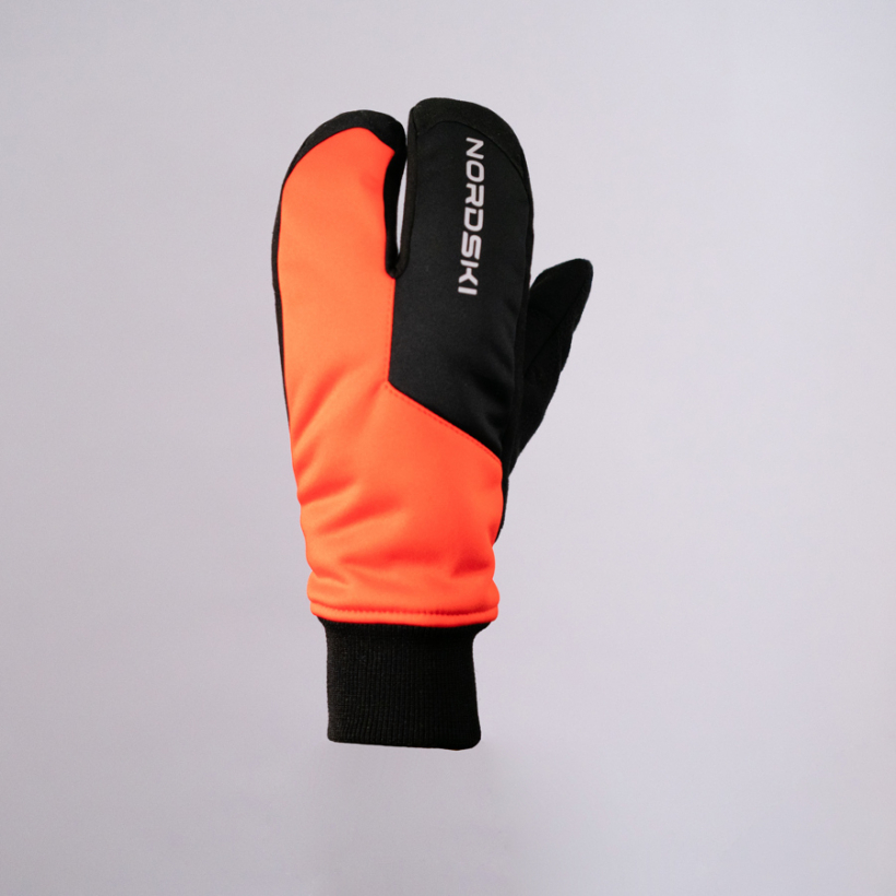 Лыжные перчатки-лобстеры Nordski Arctic Red/Black WS детские (арт. NSJ133190) - 