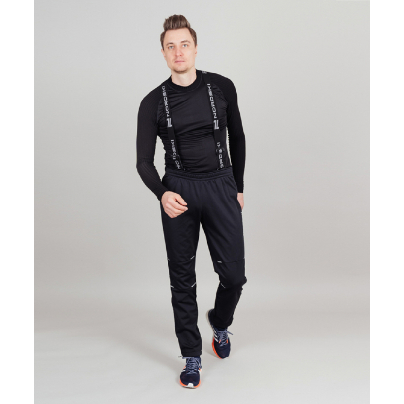 Разминочные брюки Nordski Premium Black мужские (арт. NSM305100) - 