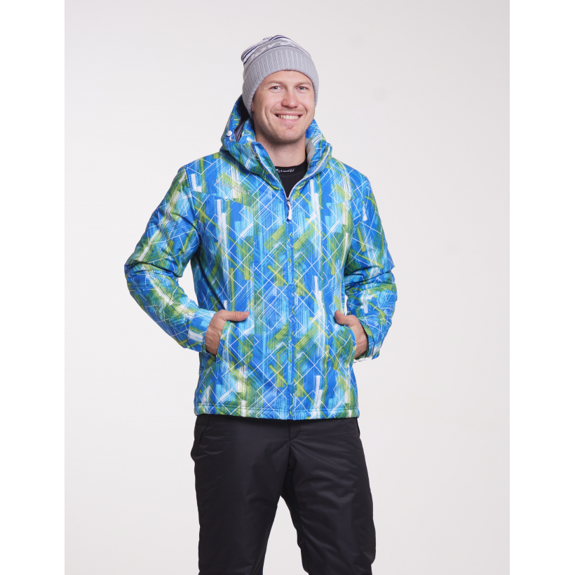 Утепленная лыжная куртка Nordski City Blue/Lime/Black мужская (арт. NSM430780) - 