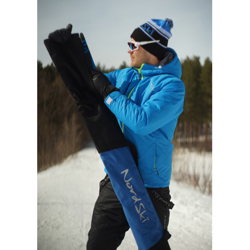 Чехол для беговых лыж Nordski 210 см 3 пары Black/Blue (арт. NSV143210) - 